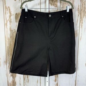 Cherry Mellow, Emo Goth Black Women's Wide Leg Zipper Shorts. Size Large.